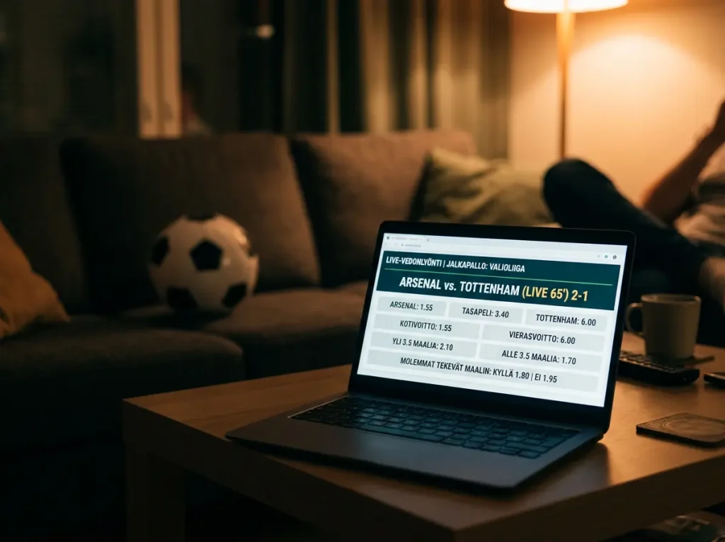 Live-kertoimien näyttö MM-kisojen ottelun aikana kannettavassa tietokoneessa