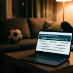 Live-kertoimien näyttö MM-kisojen ottelun aikana kannettavassa tietokoneessa