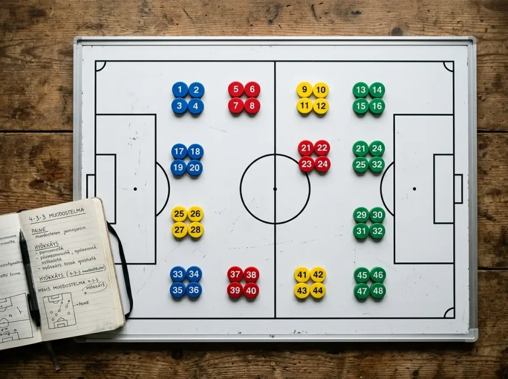 MM-kisojen 2026 kaksitoista lohkoa A–L jaettuna neljän joukkueen ryhmiin